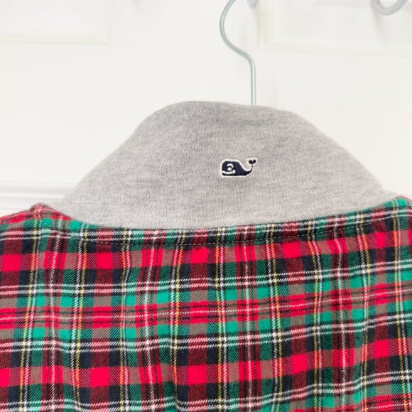 Women Vineyard Vines 1/4 Zip Pullover Sweatshirt Plaid Light Gray Size Large - Picture 6 of 9